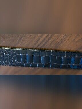 Vintage Ralph Lauren Genuine Crocodile Wide Leather Belt...Rare And Collectible